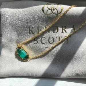 Kendra Scott Elisa Gold Pendant Necklace - Emerald Cats Eye